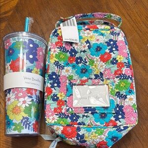 Vera Bradley Floral Lunch Bag and Tumbler Set